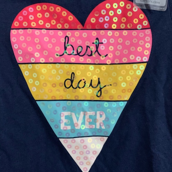 Carter’s Blue Short Sleeve Frill High Low Top - Picture 3 of 4